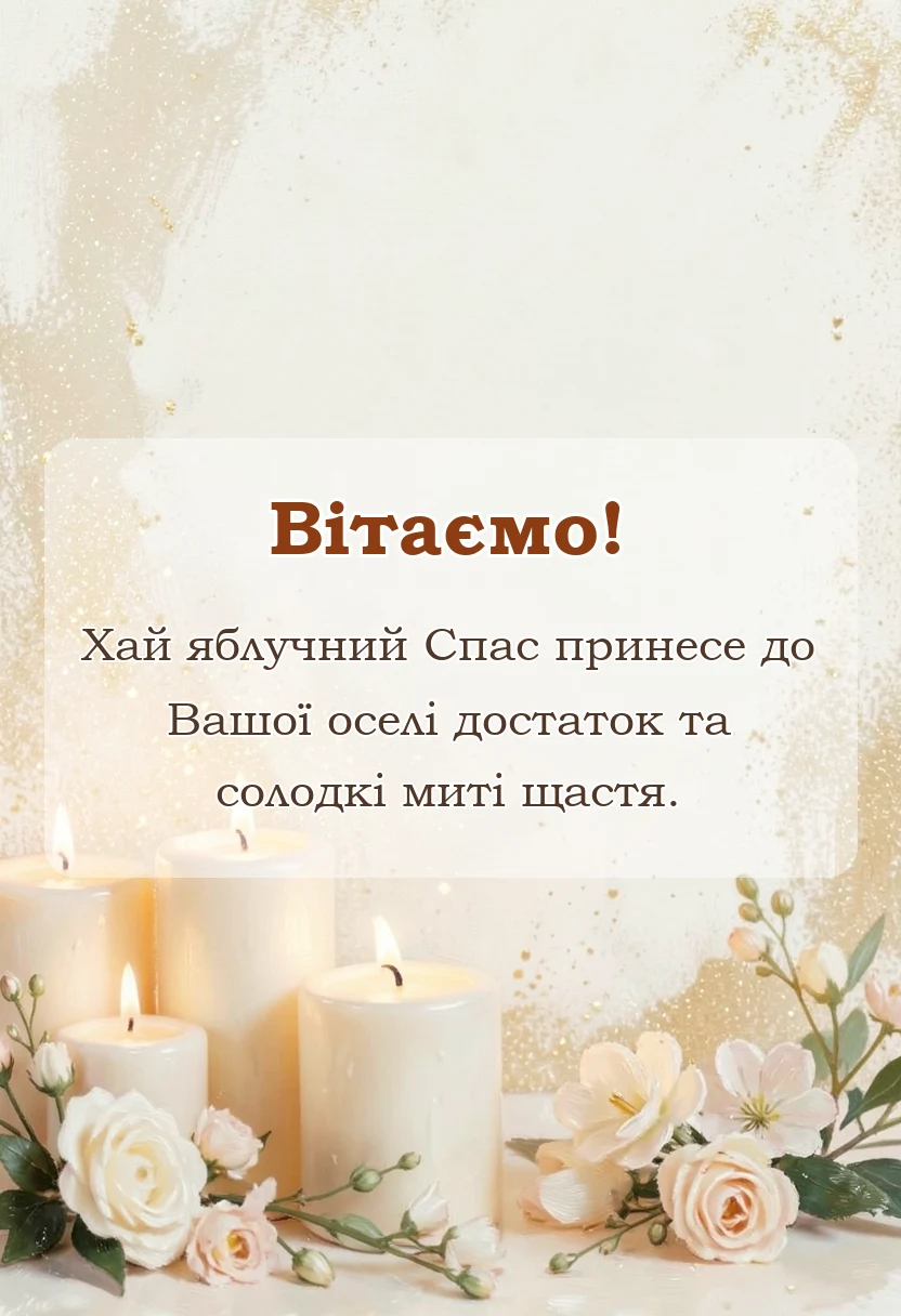 унікальна листівка - привітання з спасом