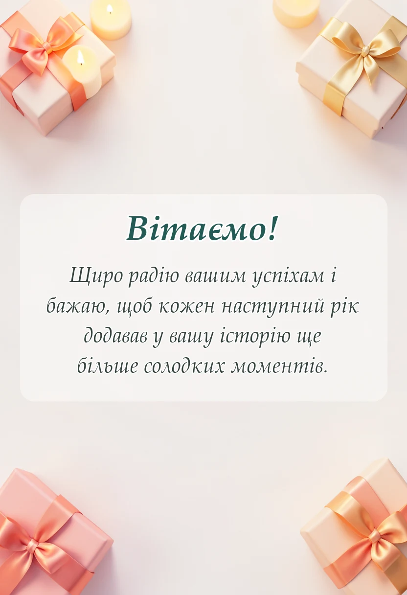 унікальна листівка - привітання з ювілеєм весілля