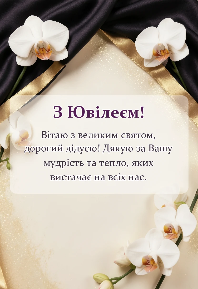 вітальна листівка - привітання з ювілеєм дідусю
