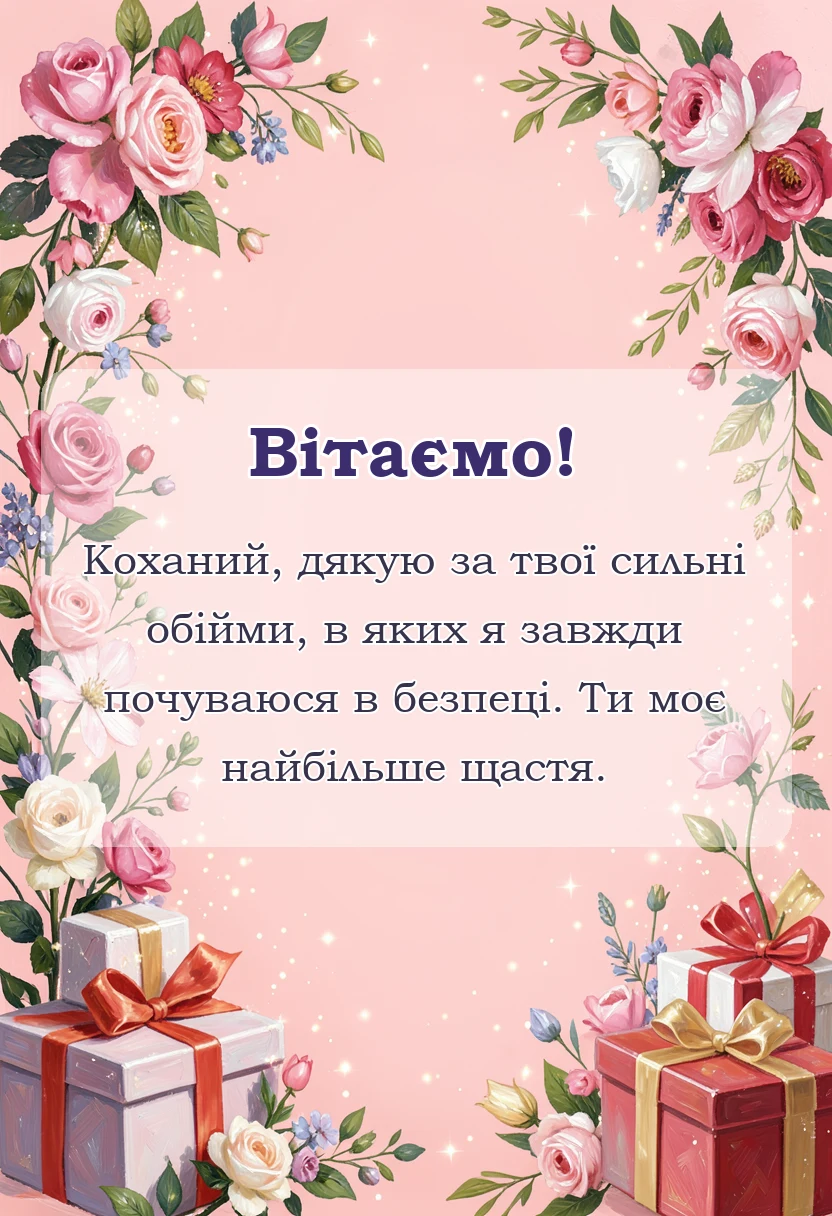 святкова картинка: слова подяки чоловікові