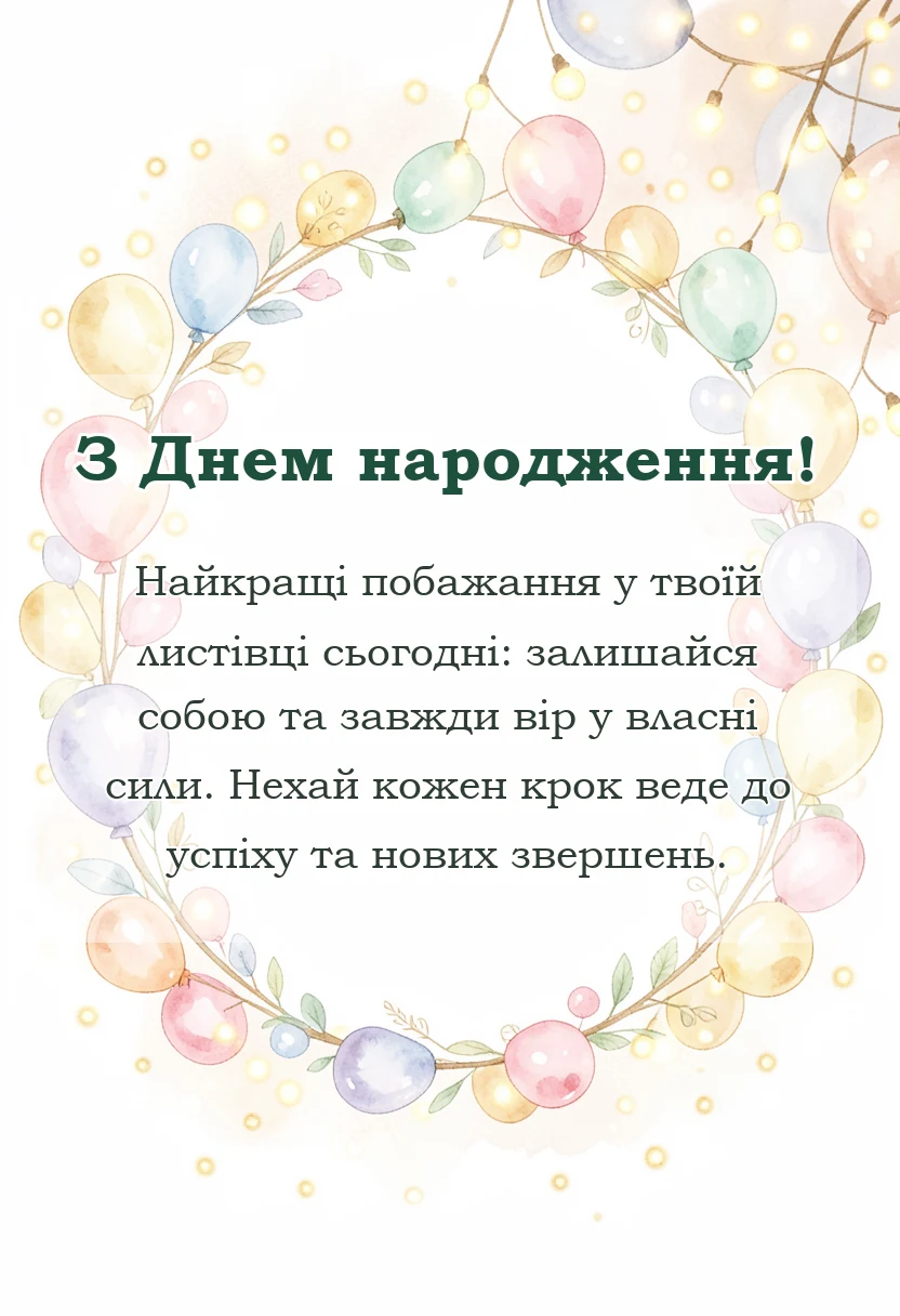 листівка з побажанням - листівки з днем народження
