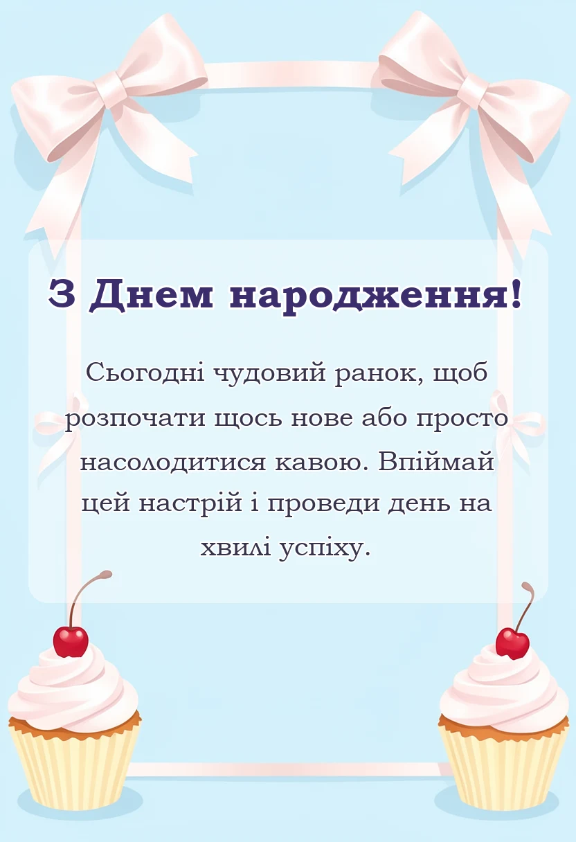 листівка з побажанням - побажання гарного дня і настрою
