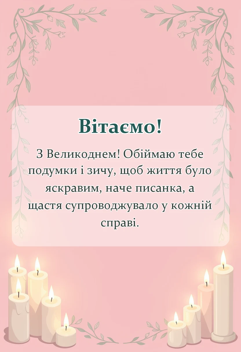 святкова картинка: побажання на пасху своїми словами