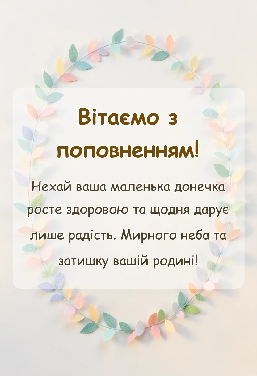 святкова картинка: привітання з народженням донечки батькам листівки