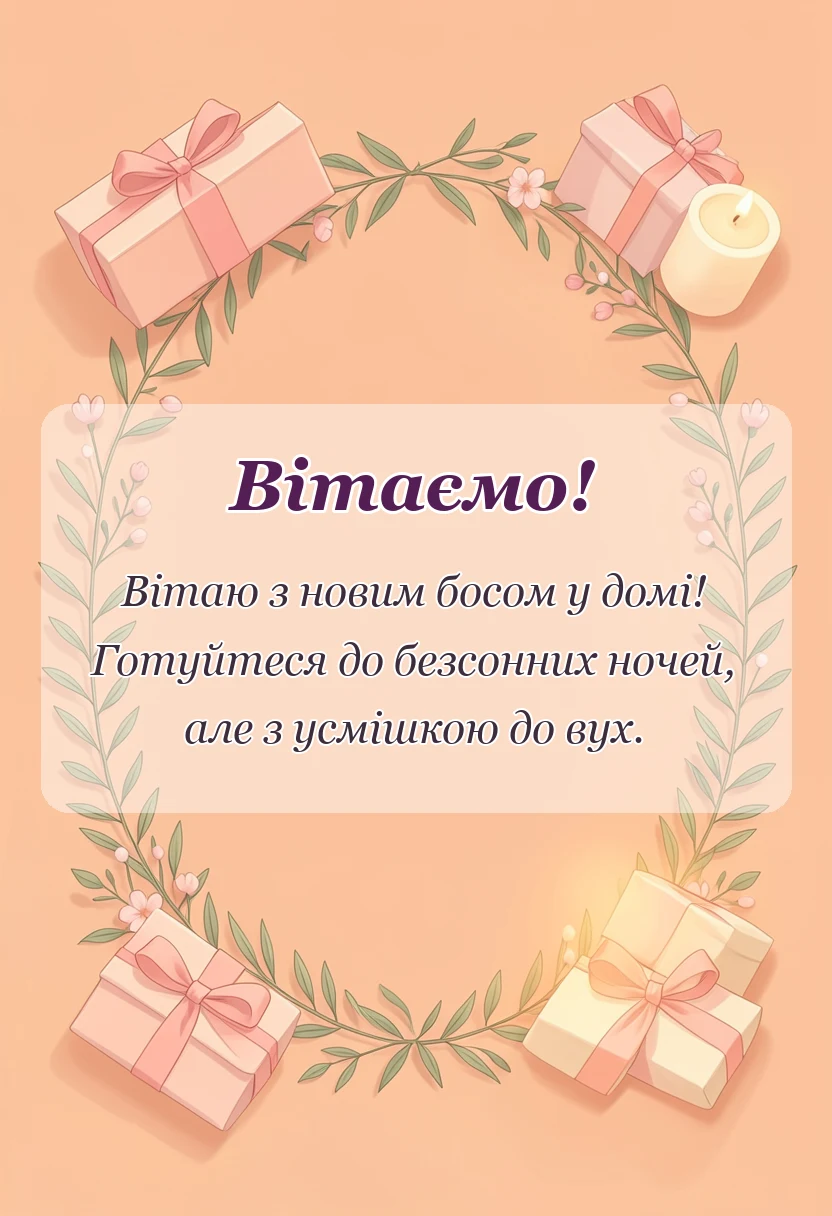 листівка з побажанням - привітання з народженням онука прикольне