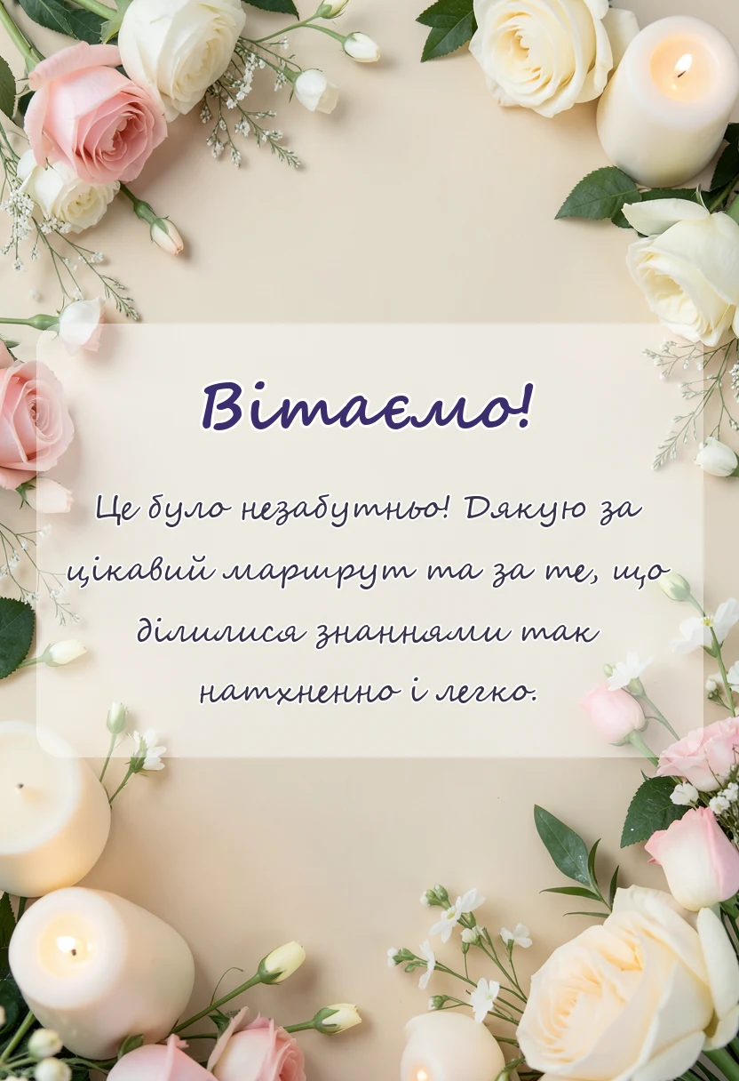 унікальна листівка - подяка гіду за екскурсію
