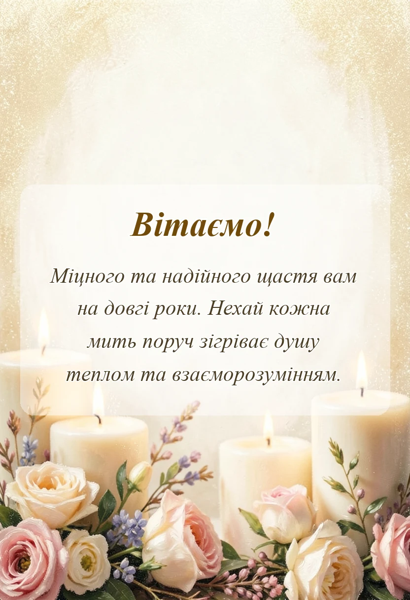 вітальна листівка - привітання з 14 роками весілля