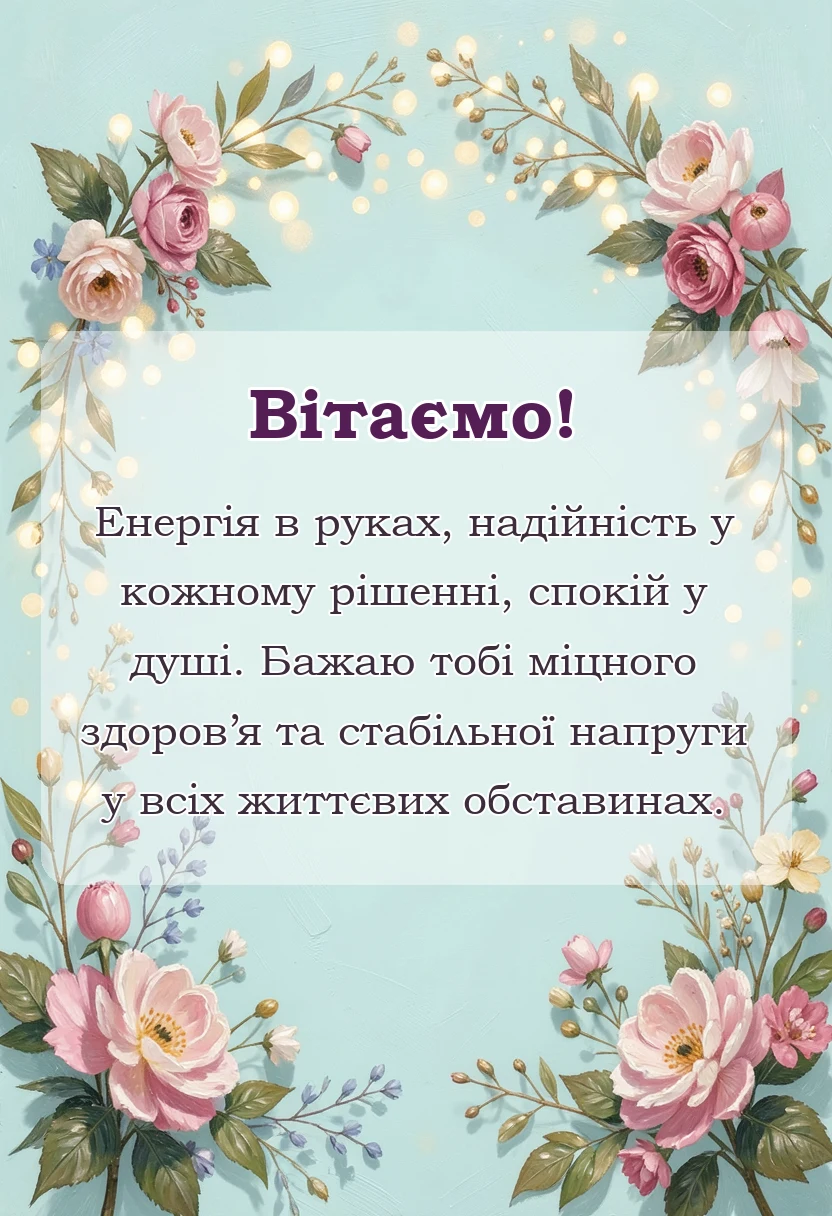 вітальна листівка - привітання з днем енергетика українською