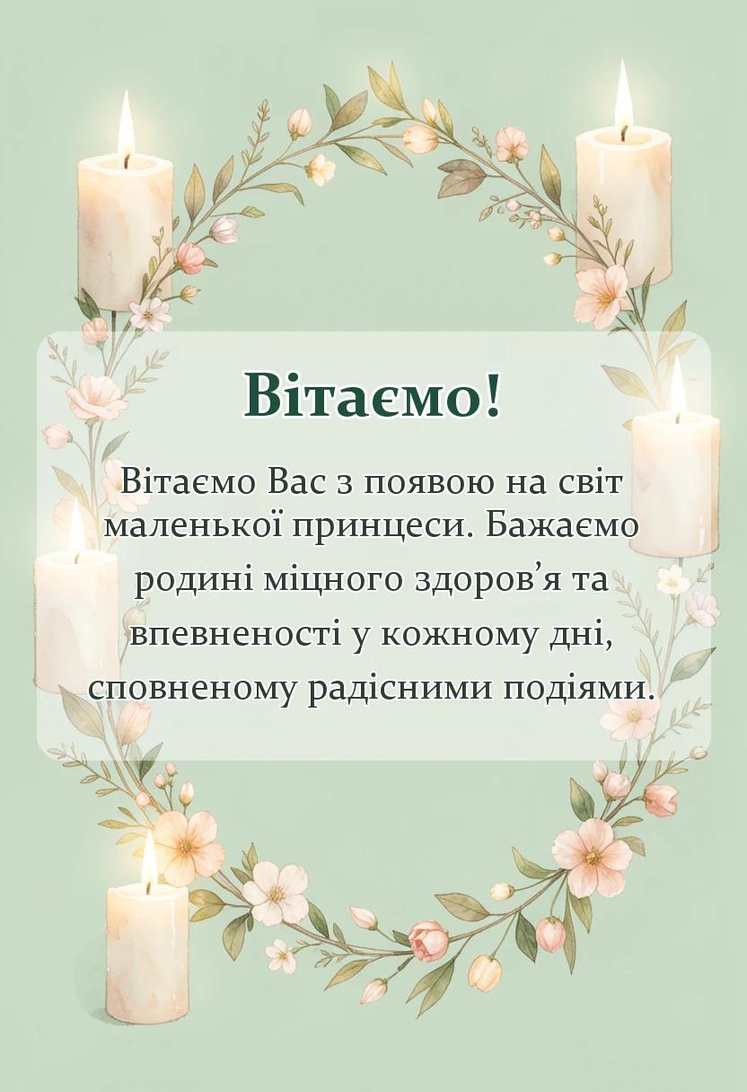 унікальна листівка - картинки з народження донечки
