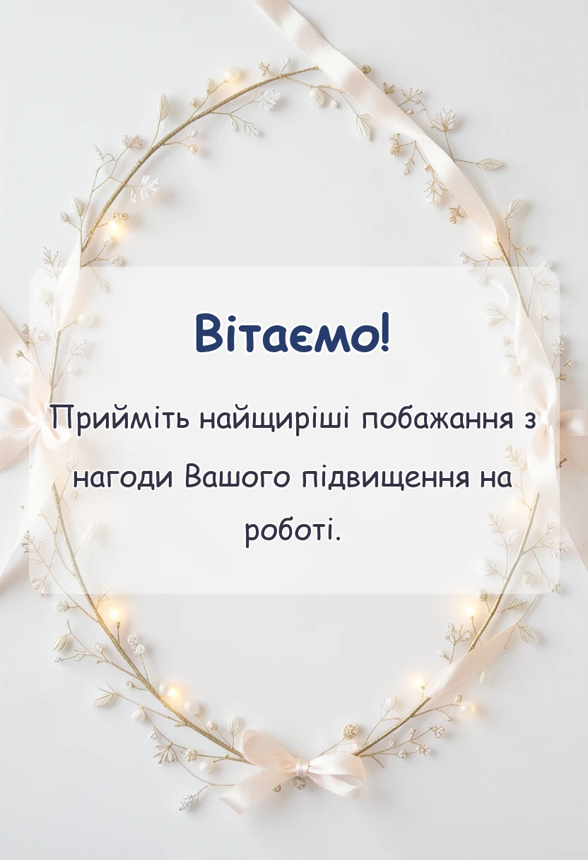 красива листівка: привітання з підвищенням на роботі