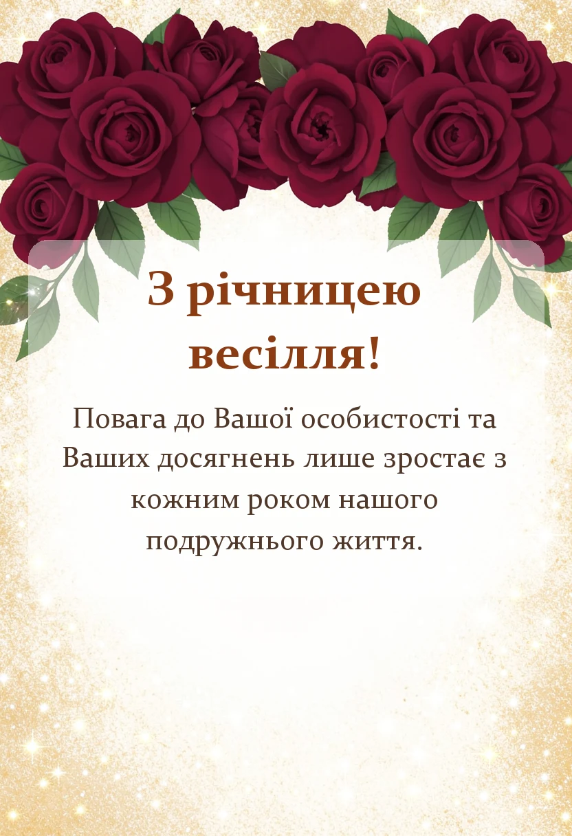 красива листівка: привітання з річницею весілля чоловікові