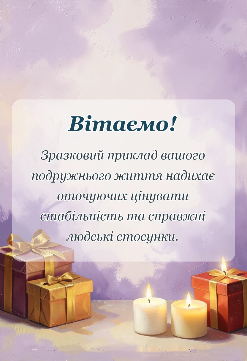 вітальна листівка - привітання з ювілеєм весілля