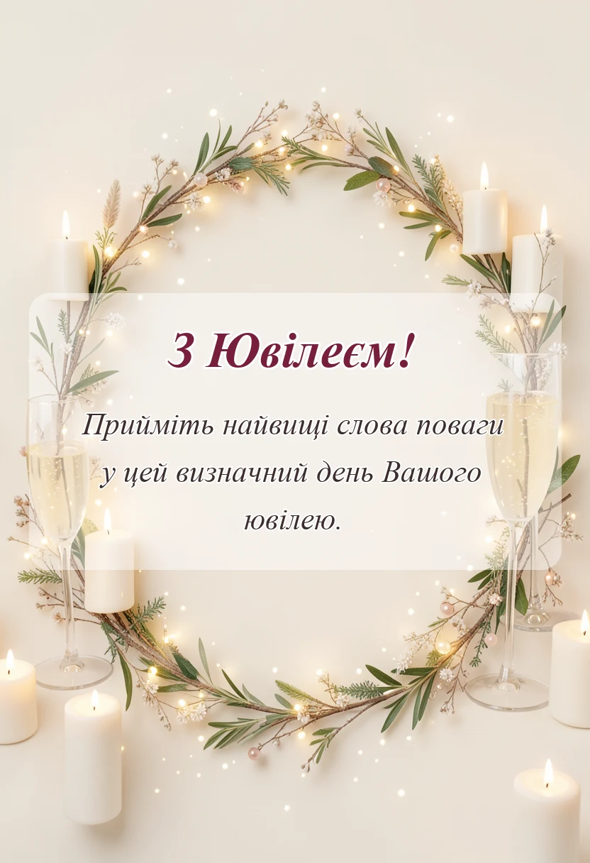 святкова картинка: привітання з ювілеєм хрещеному