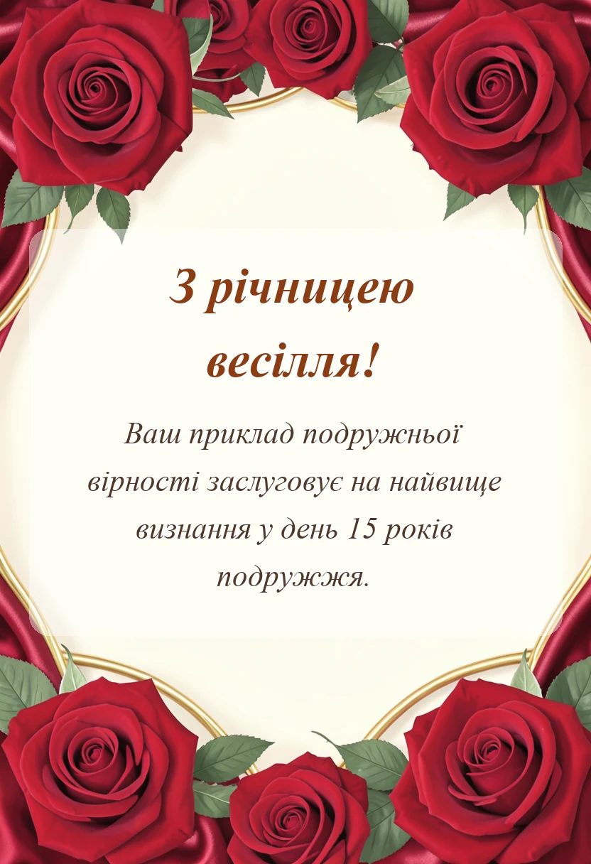красива листівка: привітання зі скляним весіллям
