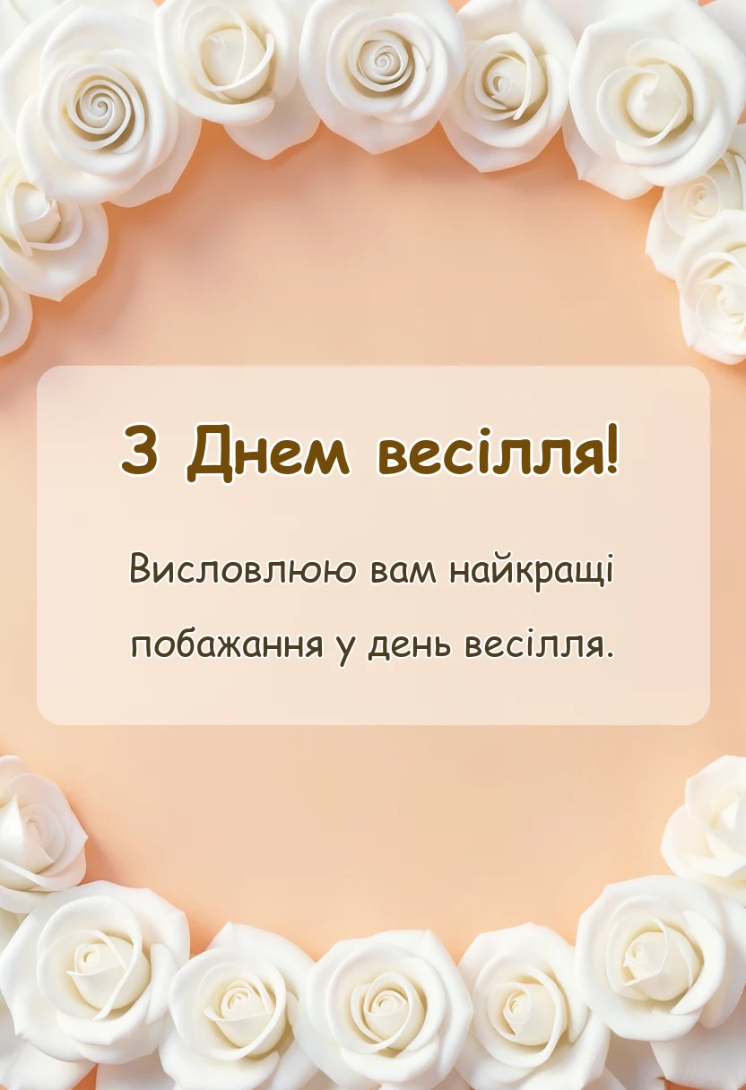 унікальна листівка - привітання на весілля