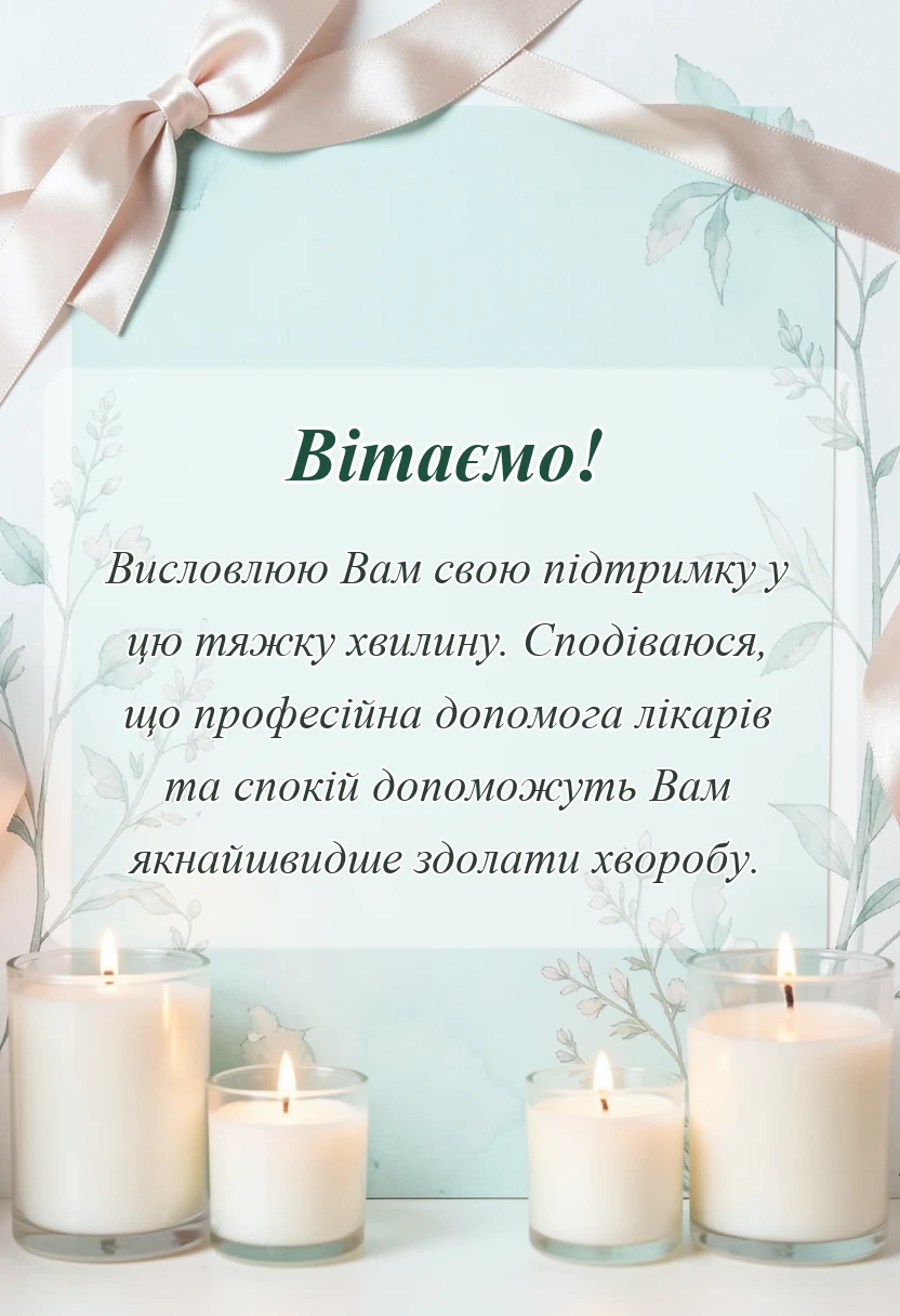 листівка з побажанням - слова підтримки хворому