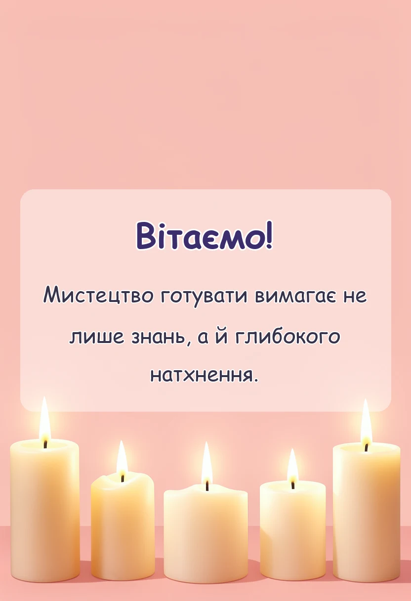 вітальна листівка - привітання з днем кухаря в прозі