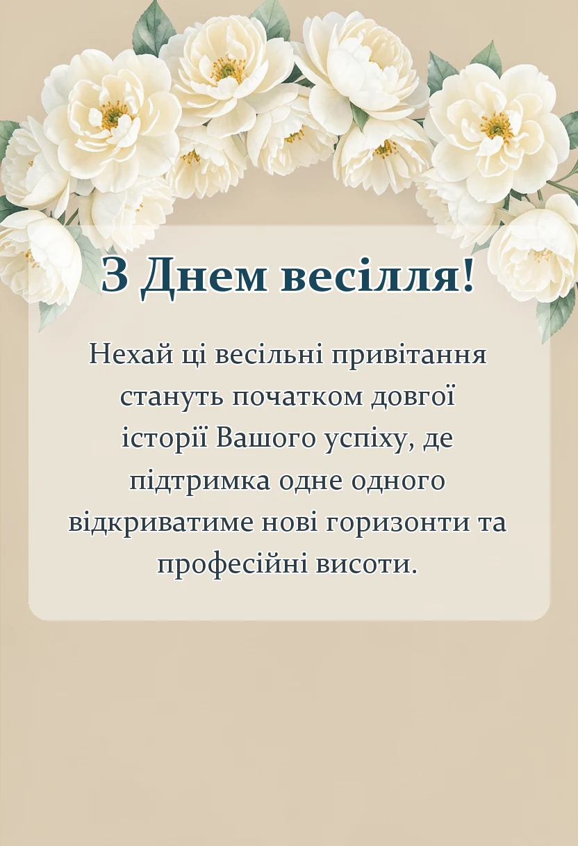 листівка з побажанням - креативне привітання на весілля