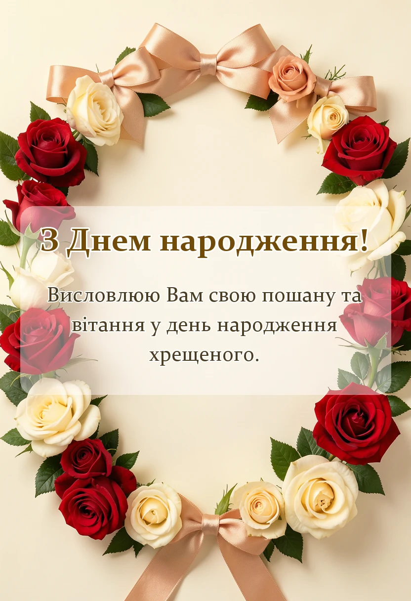 унікальна листівка - побажання хресному на день народження