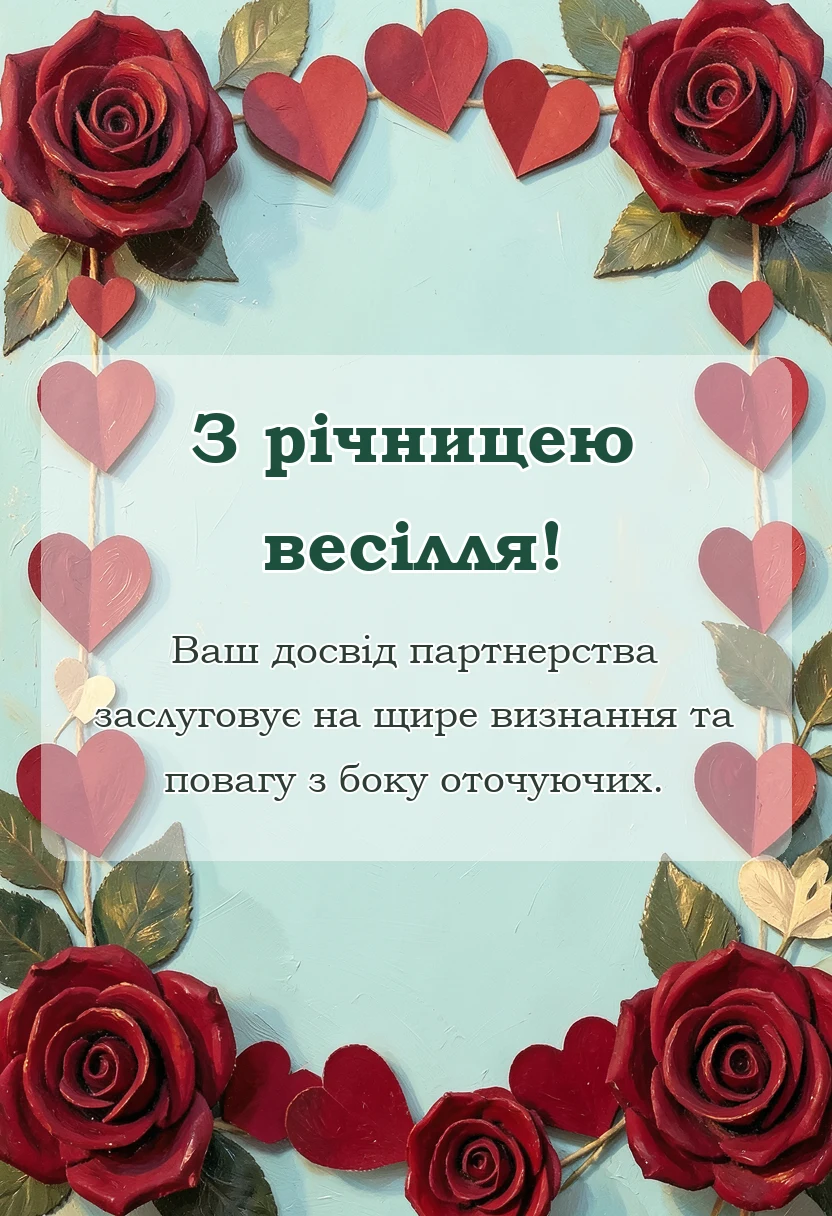 унікальна листівка - привітання з бірюзовим весіллям