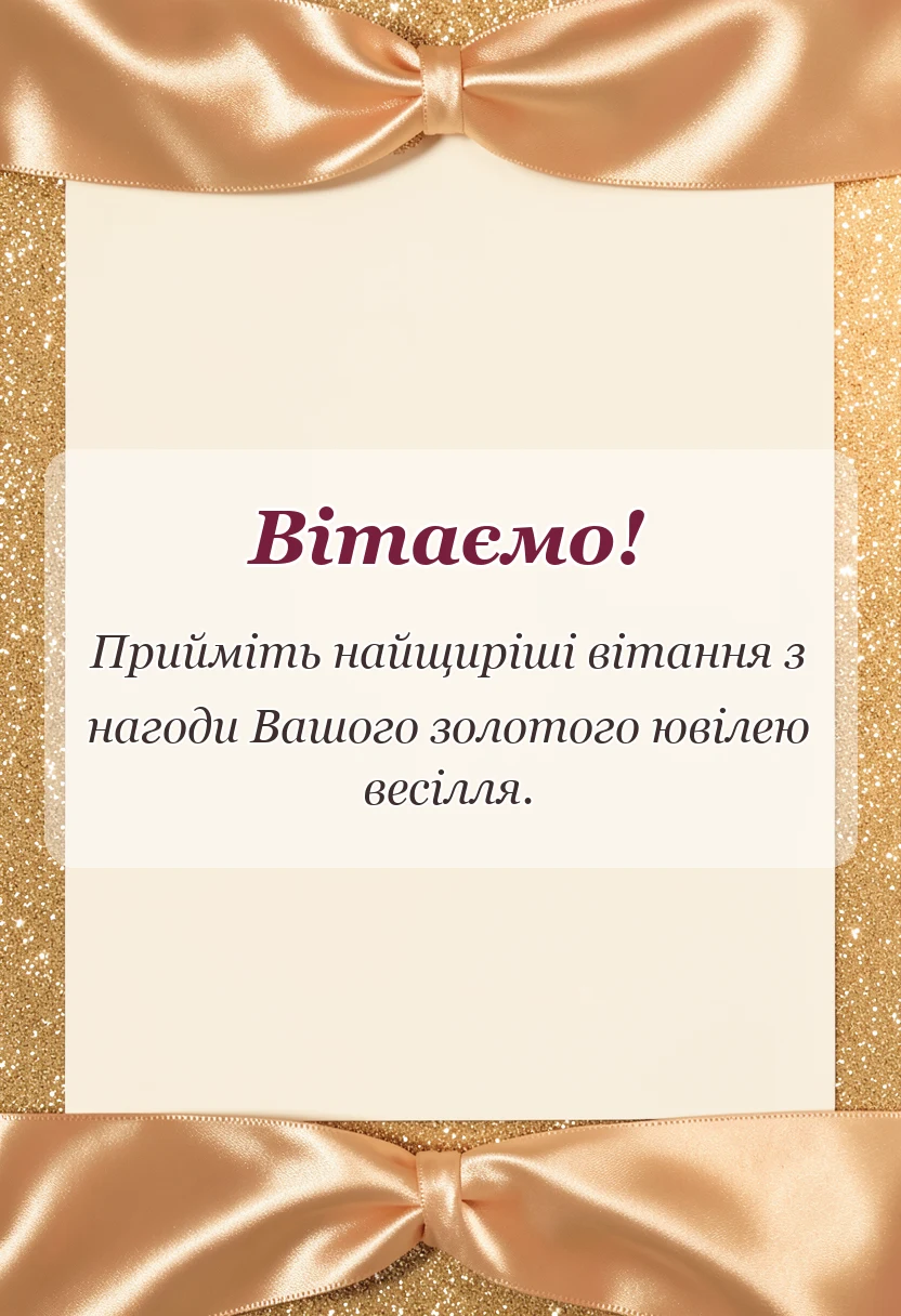 святкова картинка: вітання з золотим весіллям у віршах