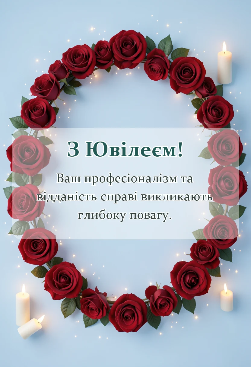 красива листівка: коротке привітання з ювілеєм