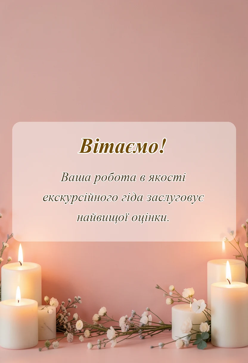 вітальна листівка - подяка гіду за екскурсію