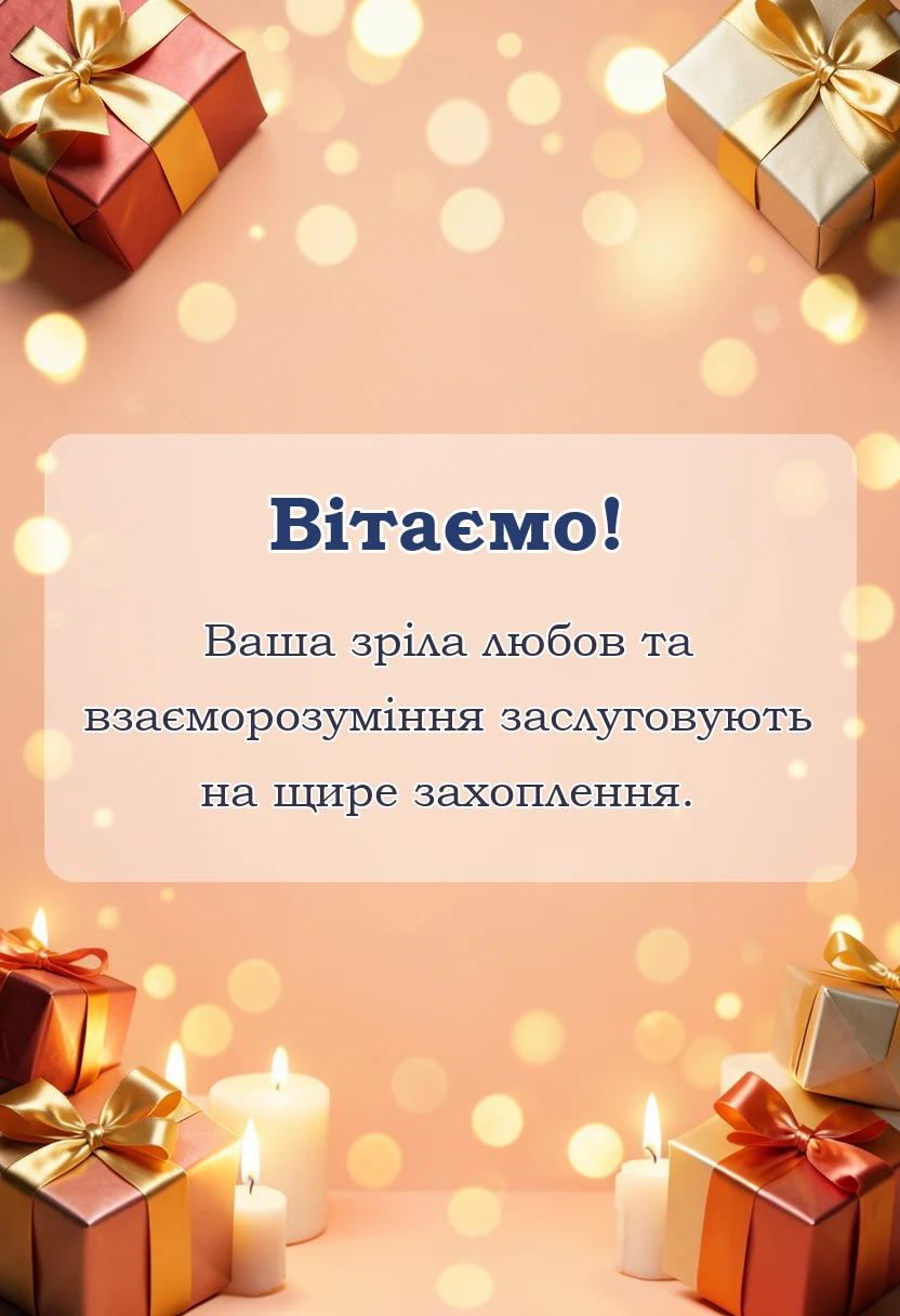 унікальна листівка - привітання з 14 роками весілля