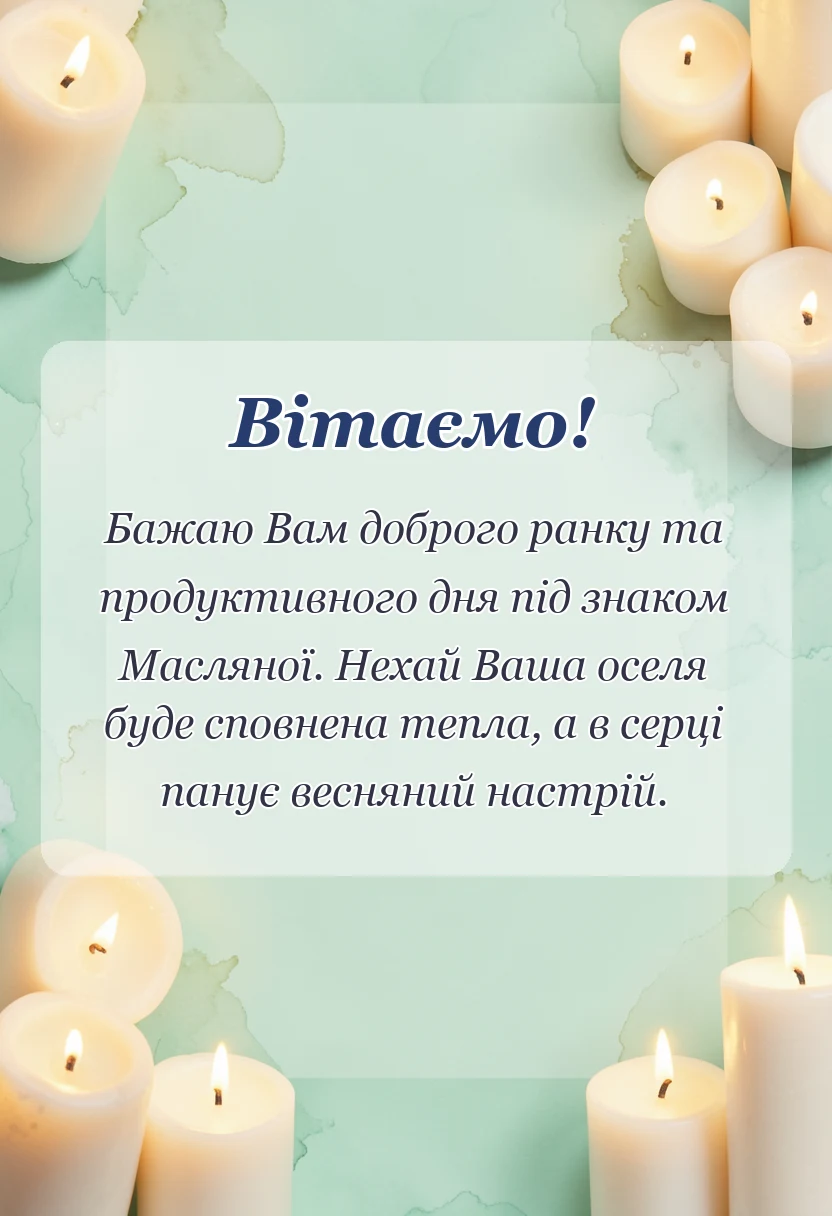 унікальна листівка - доброго ранку з масляною картинки
