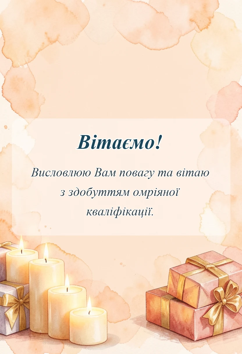 листівка з побажанням - привітання з отриманням диплому своїми словами