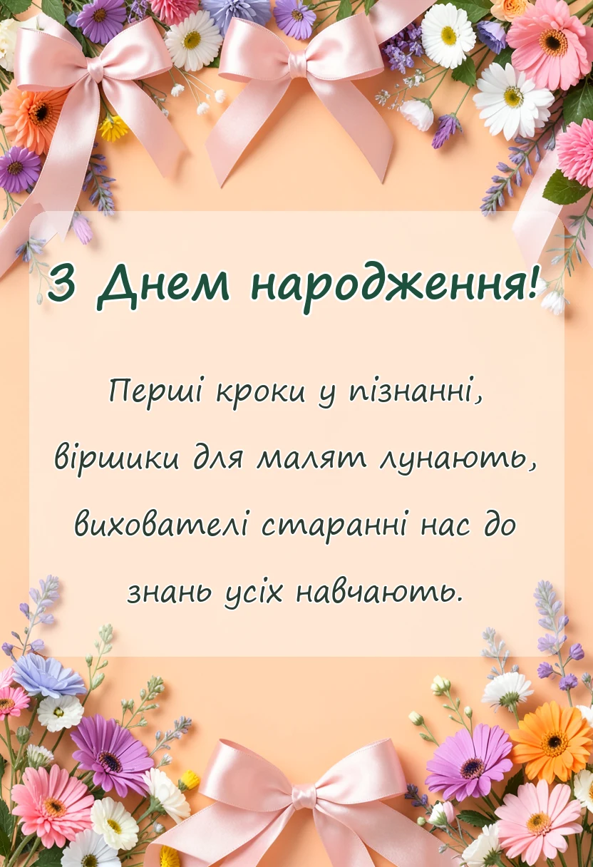 унікальна листівка - вірші привітання для дошкільнят