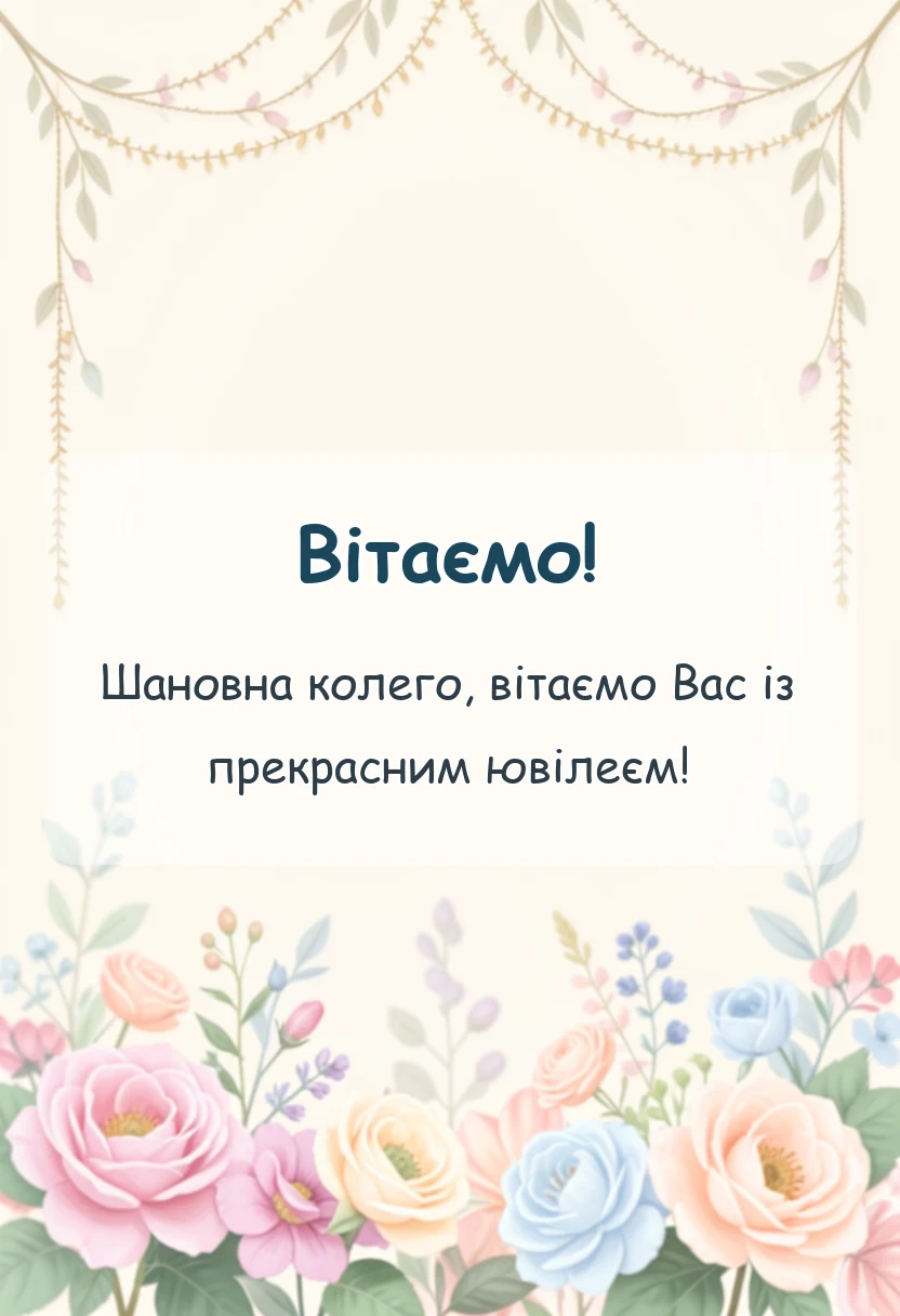 вітальна листівка - привітання з 45-річчям жінці