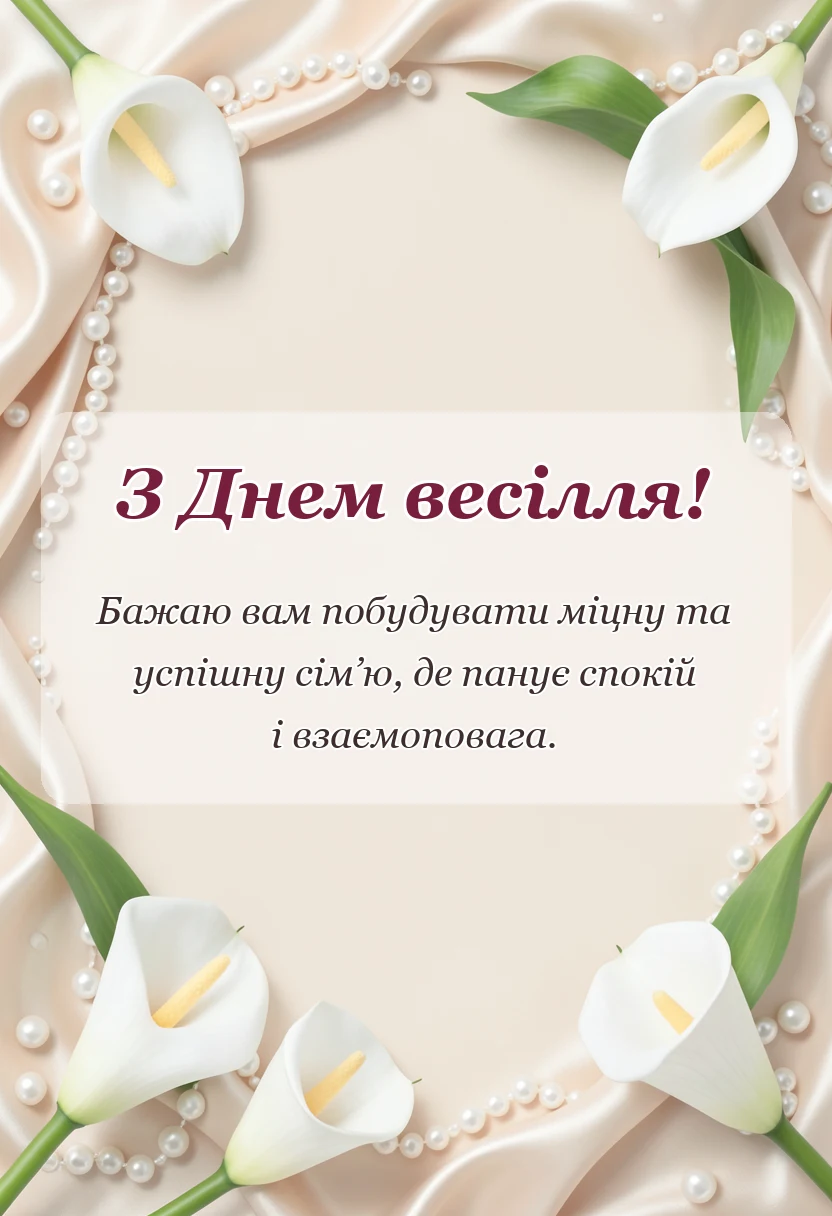 вітальна листівка - привітання на весілля
