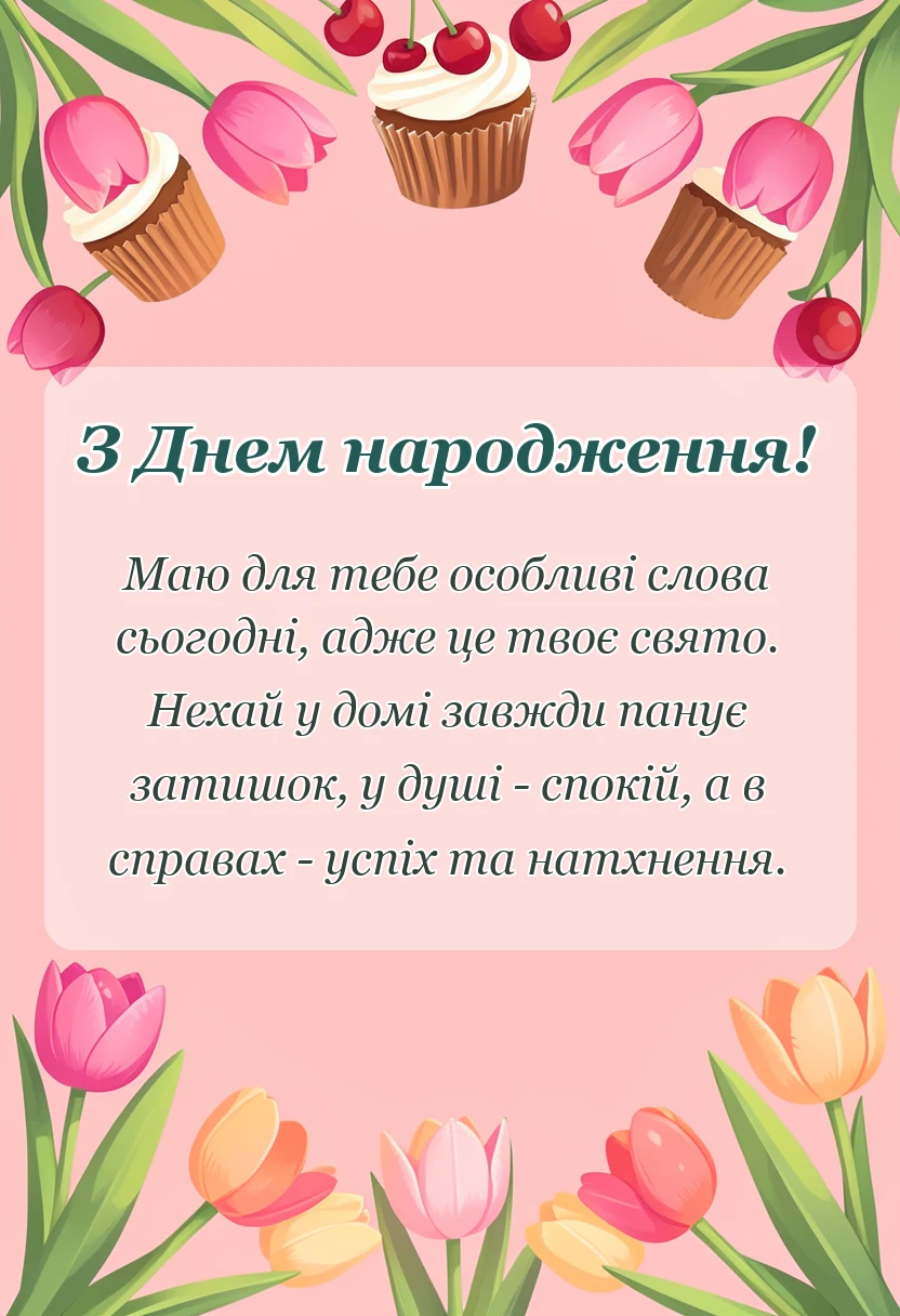 святкова картинка: привітання з днем народження в прозі
