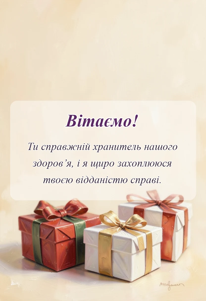 унікальна листівка - привітання з днем фармацевта