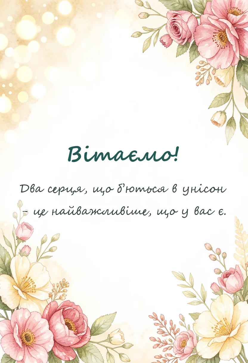 листівка з побажанням - привітання з ювілеєм весілля