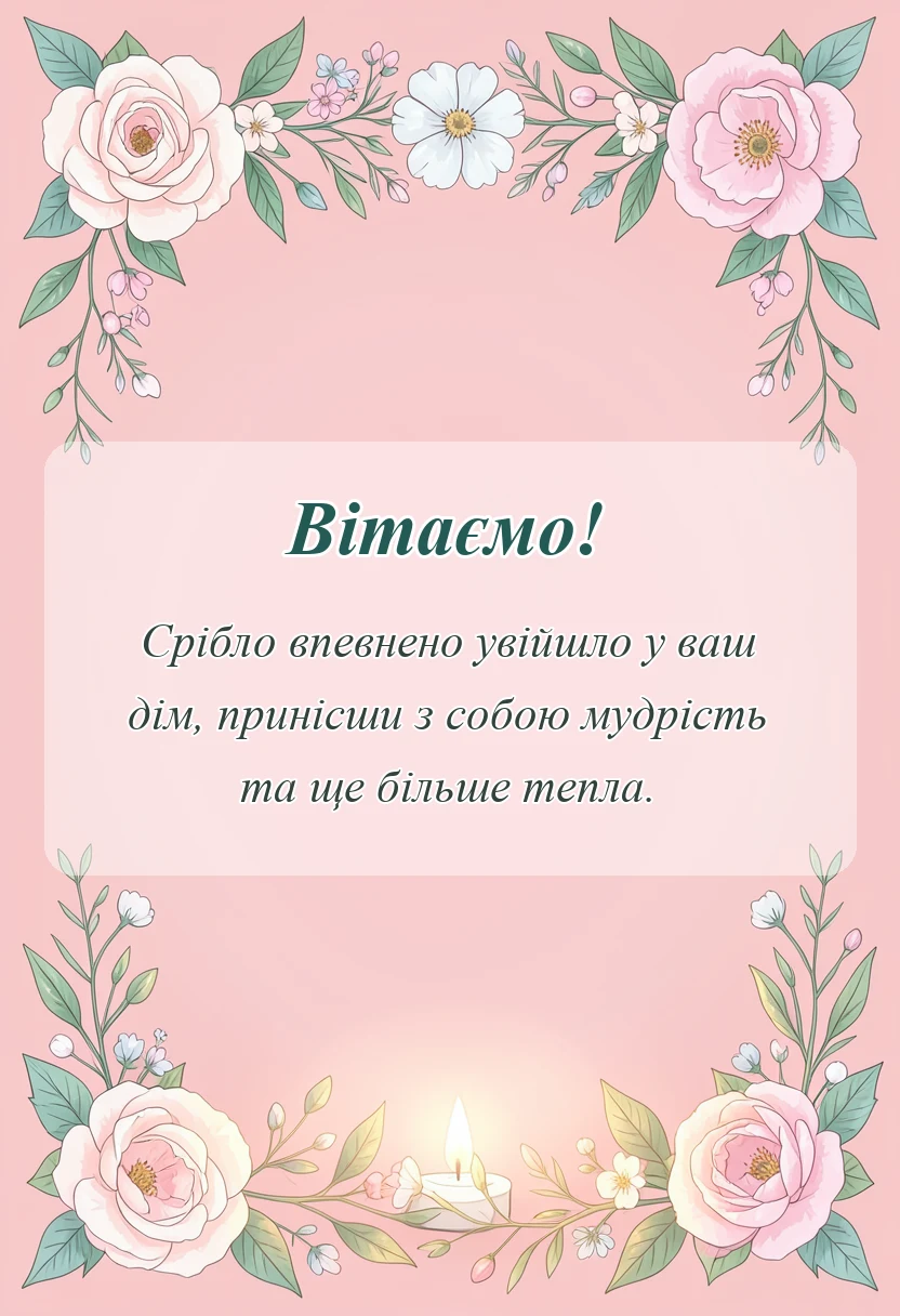 листівка з побажанням - срібне весілля привітання