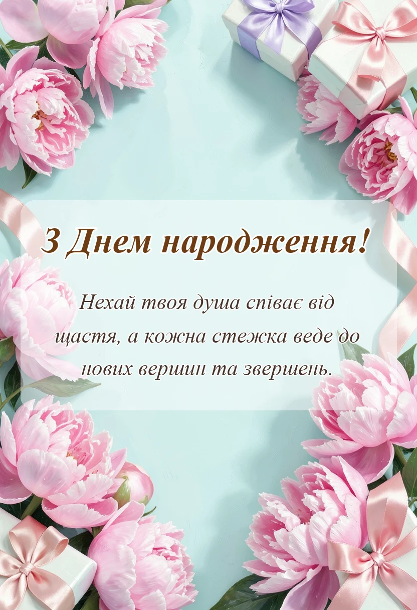 вітальна листівка - гарні привітання з днем народження