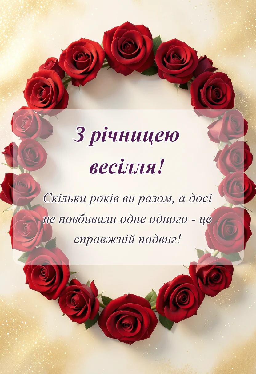 листівка з побажанням - жартівливі привітання з річницею весілля