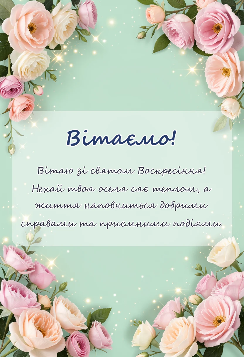 вітальна листівка - привітання з великоднем християнські