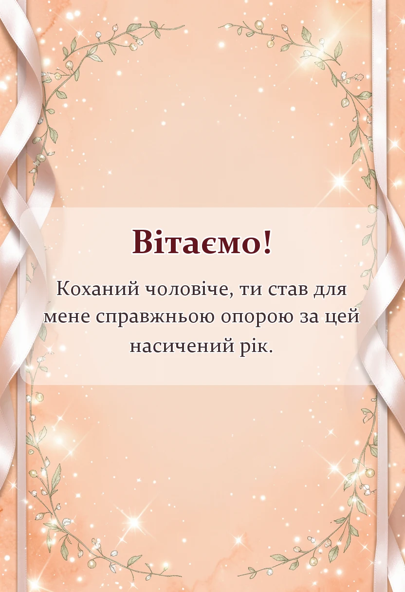 унікальна листівка - привітання з першою річницею весілля своїми словами