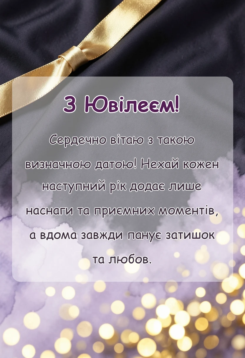 вітальна листівка - коротке привітання з ювілеєм