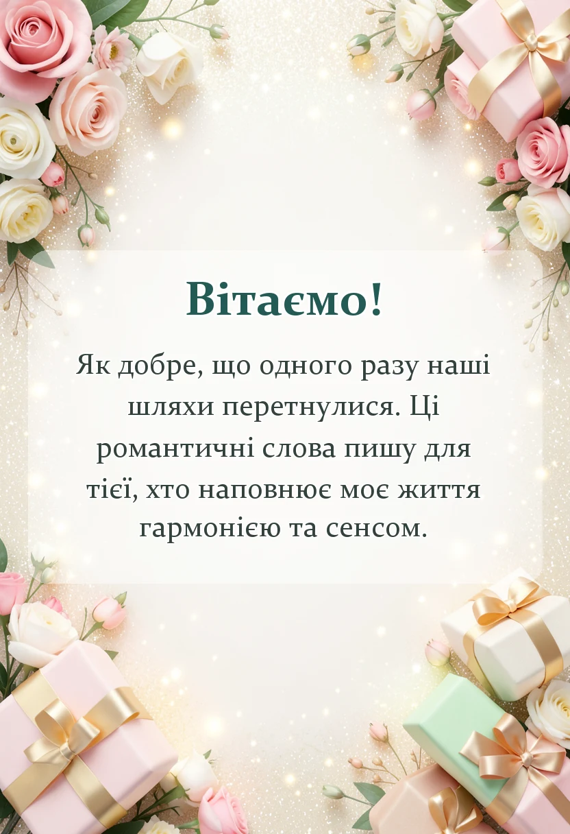 листівка з побажанням - привітання з днем закоханих для коханої