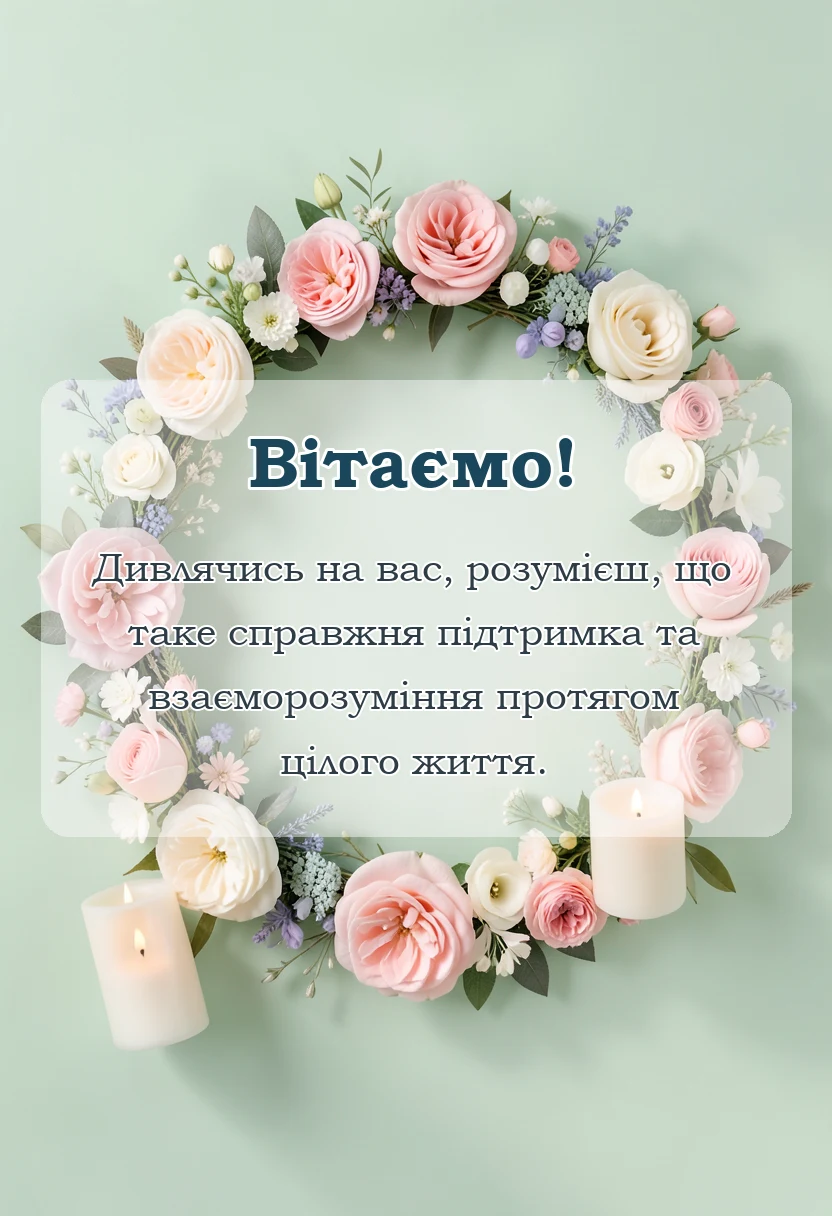 вітальна листівка - привітання з річницею весілля 50 років в прозі