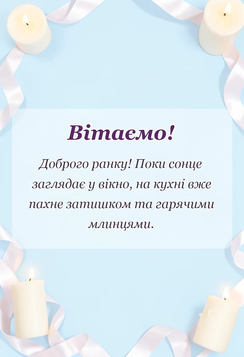 вітальна листівка - доброго ранку з масляною картинки