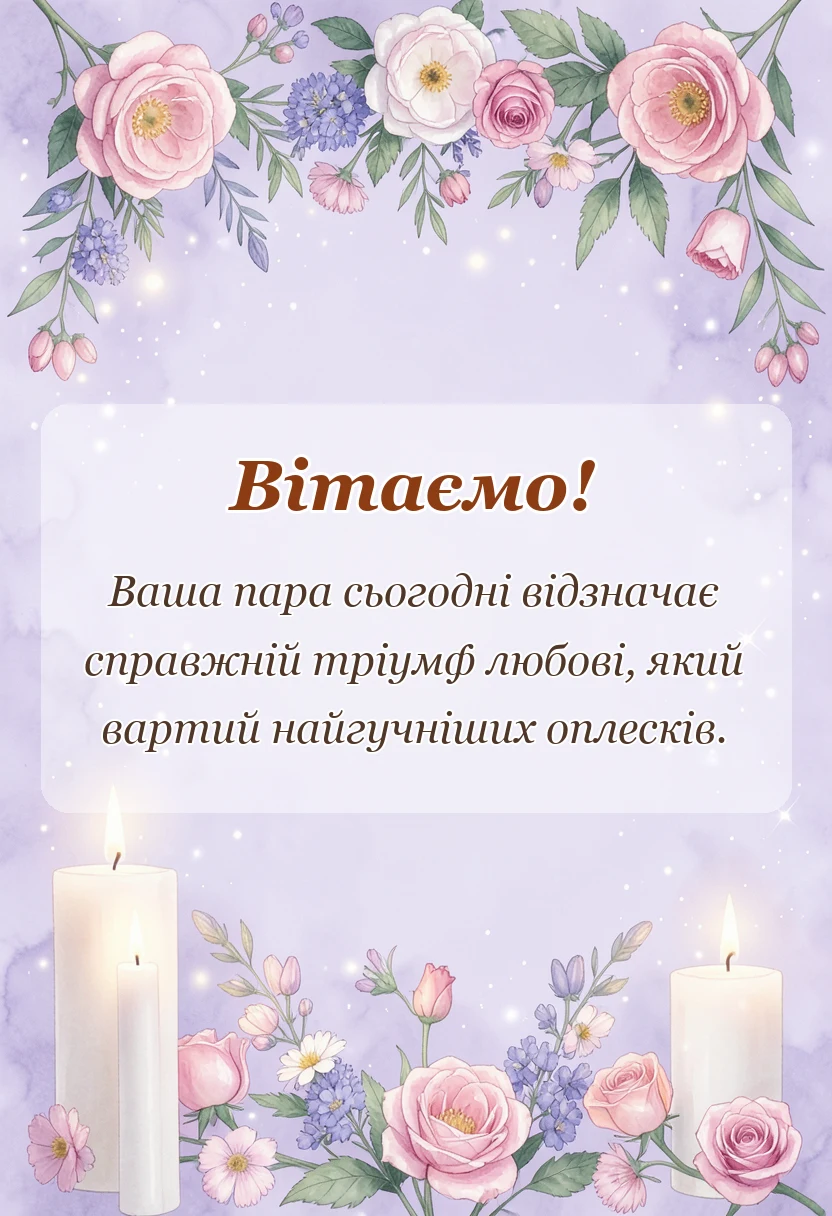 унікальна листівка - срібне весілля привітання