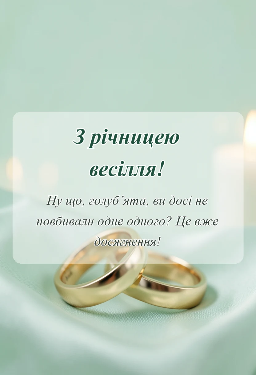 унікальна листівка - жартівливі привітання з річницею весілля