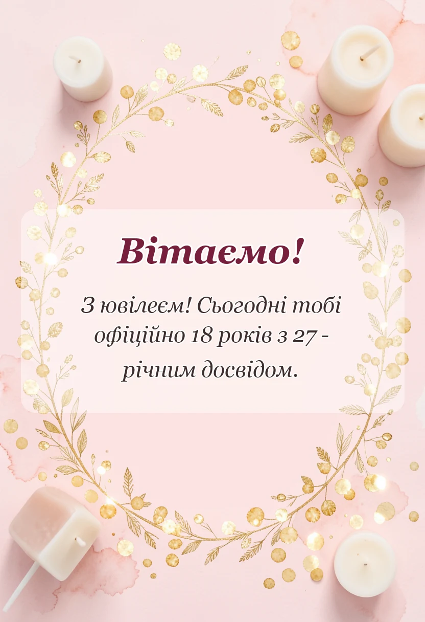 листівка з побажанням - привітання з 45-річчям жінці
