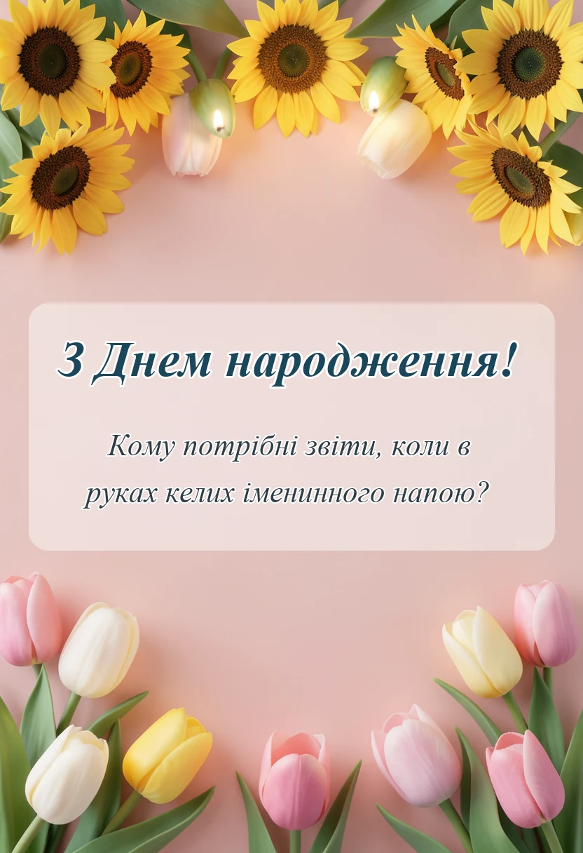 вітальна листівка - привітання з днем народження головному бухгалтеру