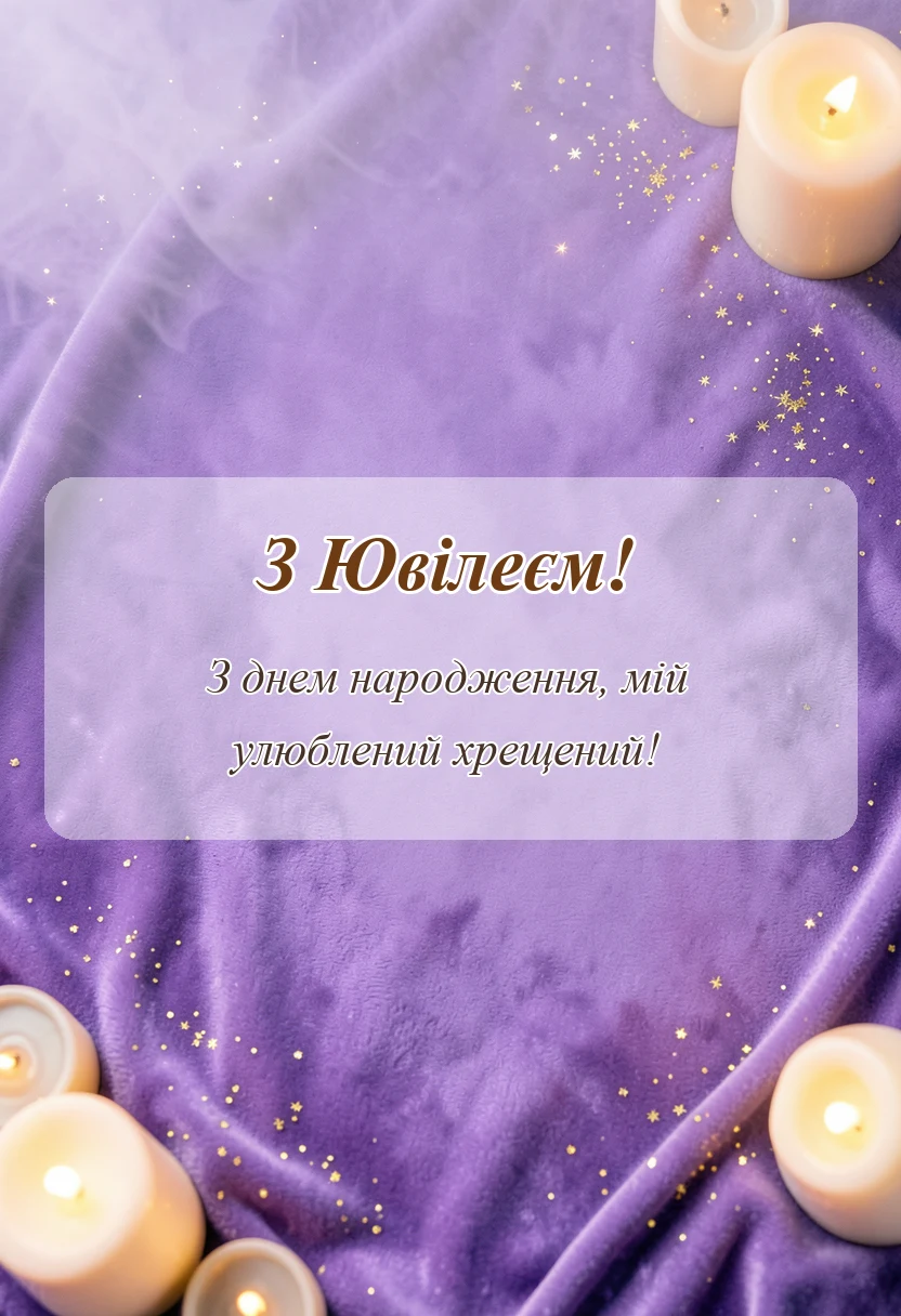 унікальна листівка - привітання з ювілеєм хрещеному